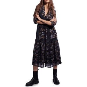 Ba&sh | Haline Print Button Front Midi Dress Size S / US 4